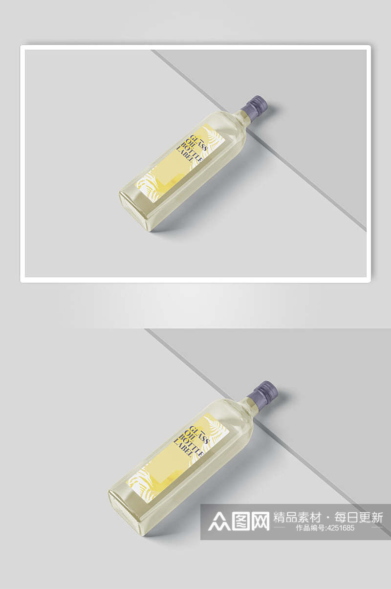 时尚潮流橄榄油玻璃瓶样机素材