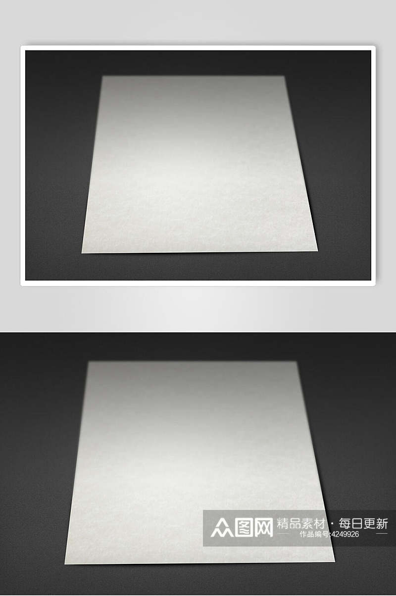 长方形阴影灰色宣传单展示样机素材