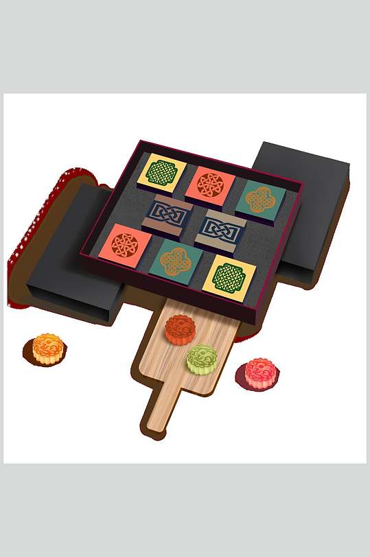 创意月饼手提纸质月饼礼盒包装样机