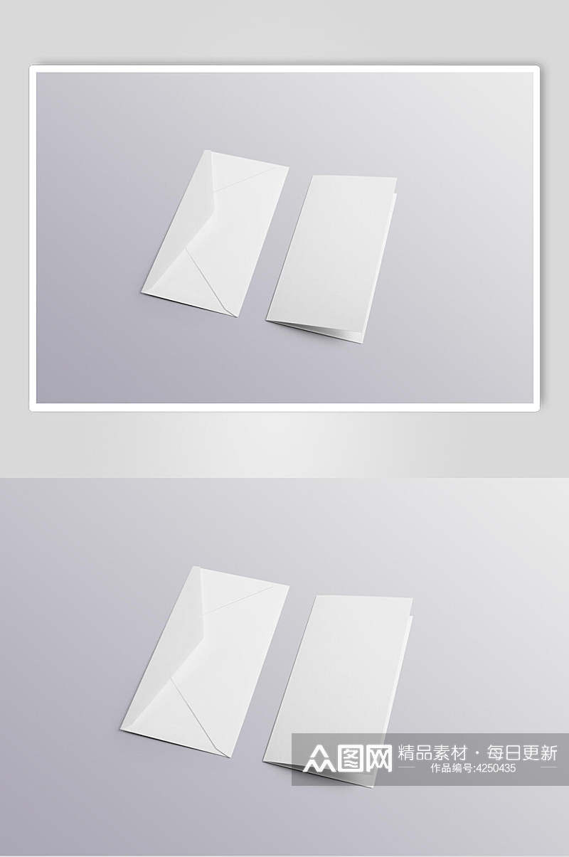 白色简约信封纸张样机素材
