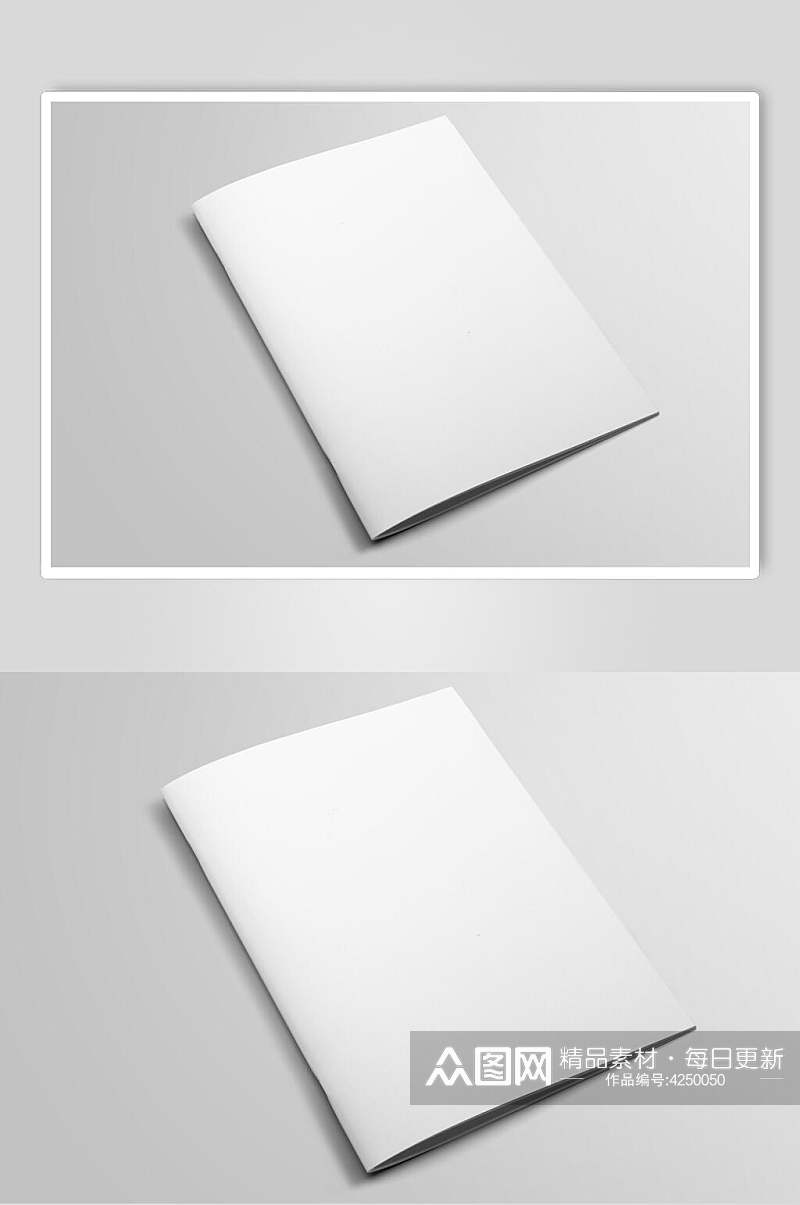 长方形白书本画册杂志贴图样机素材