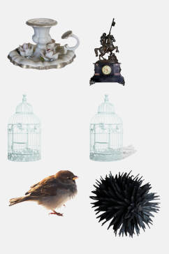 鸟笼欧式古典复古物品装饰免抠素材