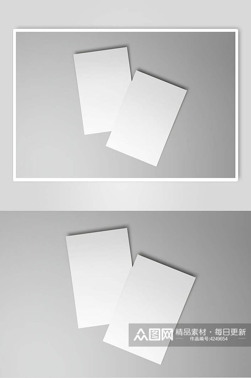 长方形阴影灰白色信封纸张样机素材