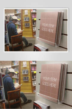 英文线条椅子书籍封面设计样机