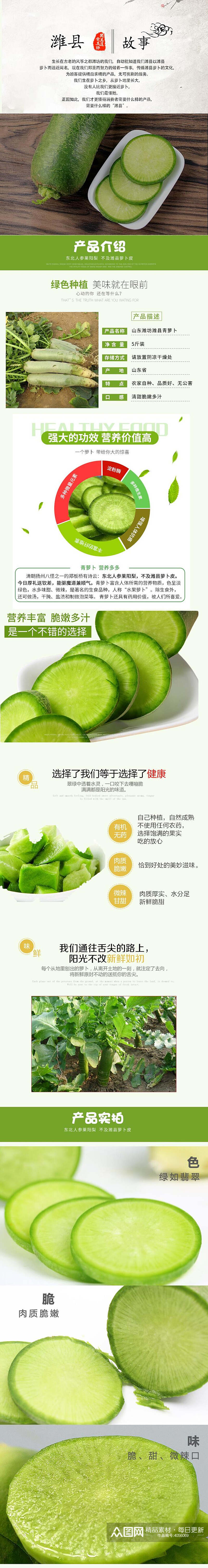 绿色种植蔬菜手机版详情页素材