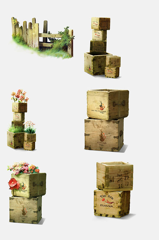 木头箱子家具装饰品免抠素材