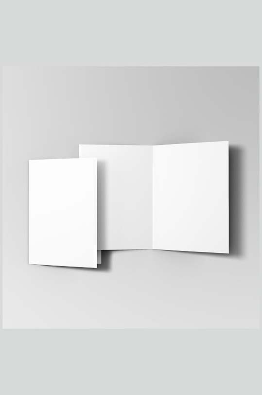 长方形二折页白色信封纸张样机