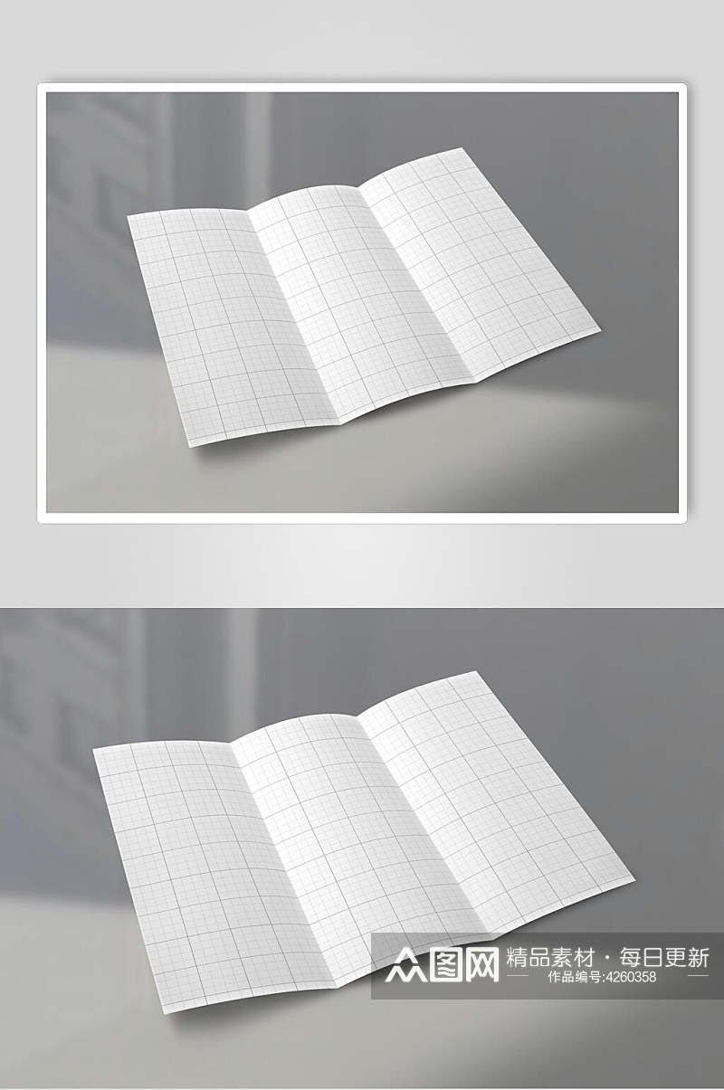 白色折页智能贴图样机素材