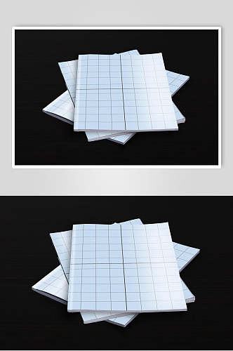 方格线条黑白书籍封面设计样机