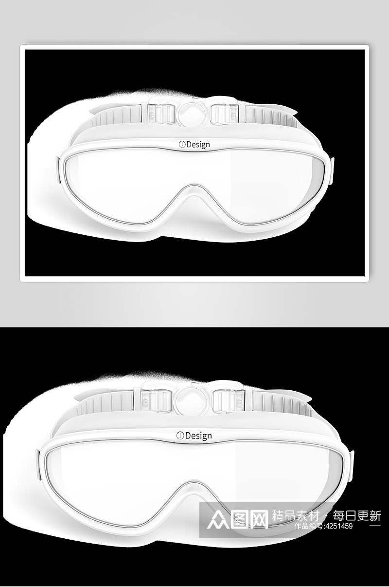白色潜水镜样机素材