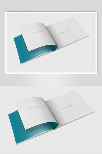 蓝色创意书籍画册智能贴图样机