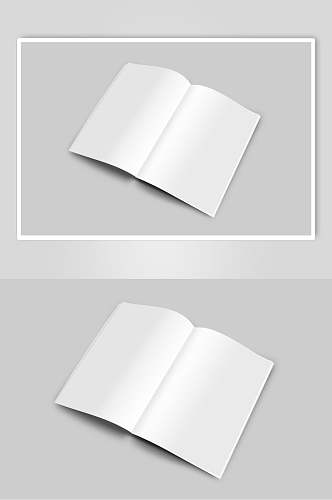 白色极简创意书本画册杂志贴图样机