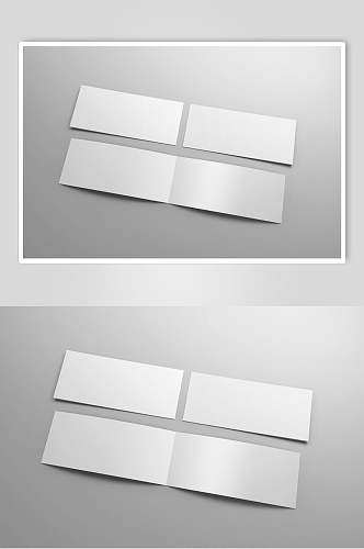 长方形折痕卡纸白信封纸张样机
