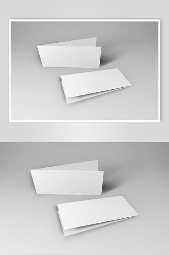 直立二折页灰白色信封纸张样机