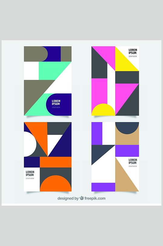 时尚长方形艺术创意图形海报矢量素材