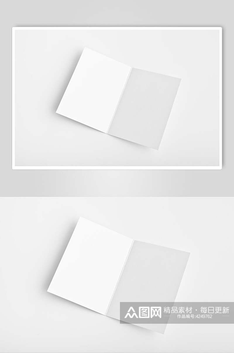 折痕长方形灰白色信封纸张样机素材