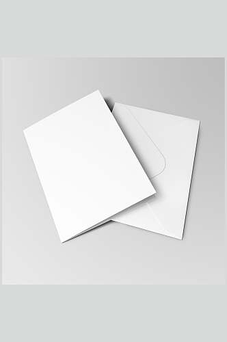 长方形扁平型灰色信封纸张样机