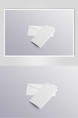 长方形远景高清白信封纸张样机