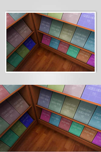 英文木地板棕书籍封面设计样机