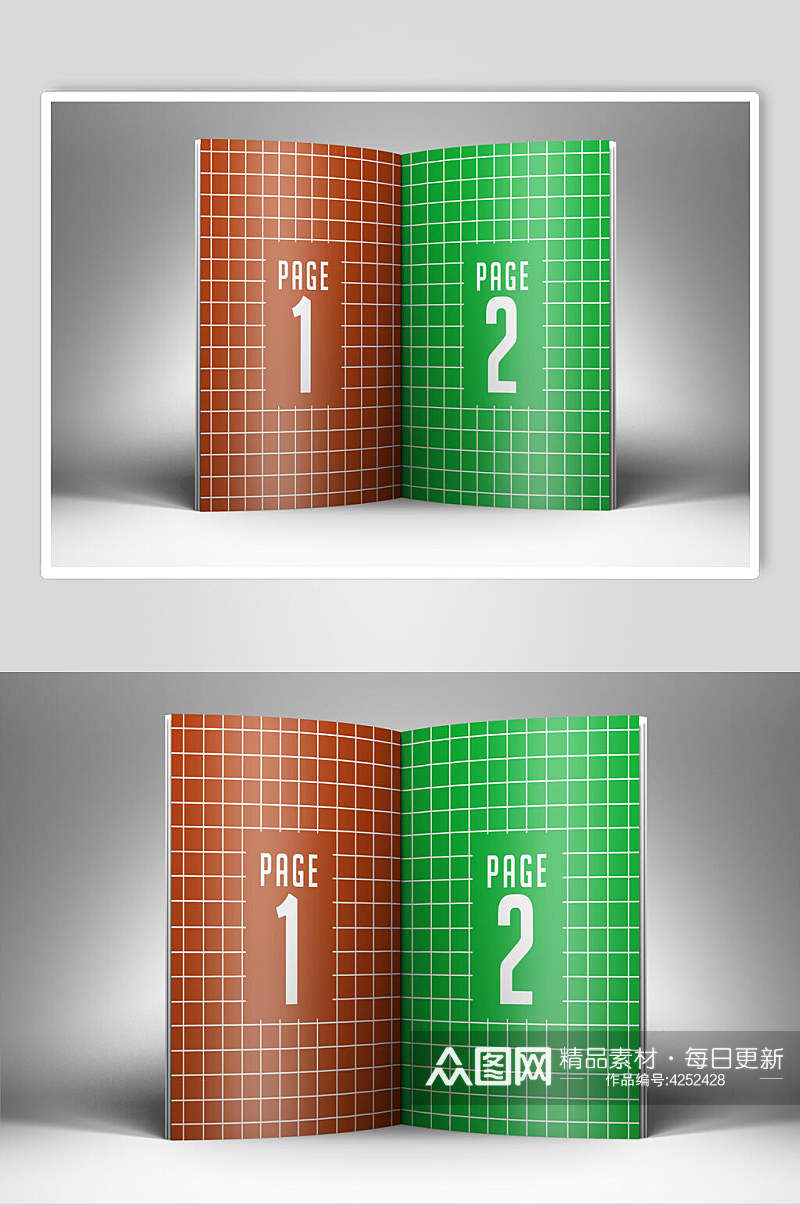 双色数字简约书籍画册贴图样机素材