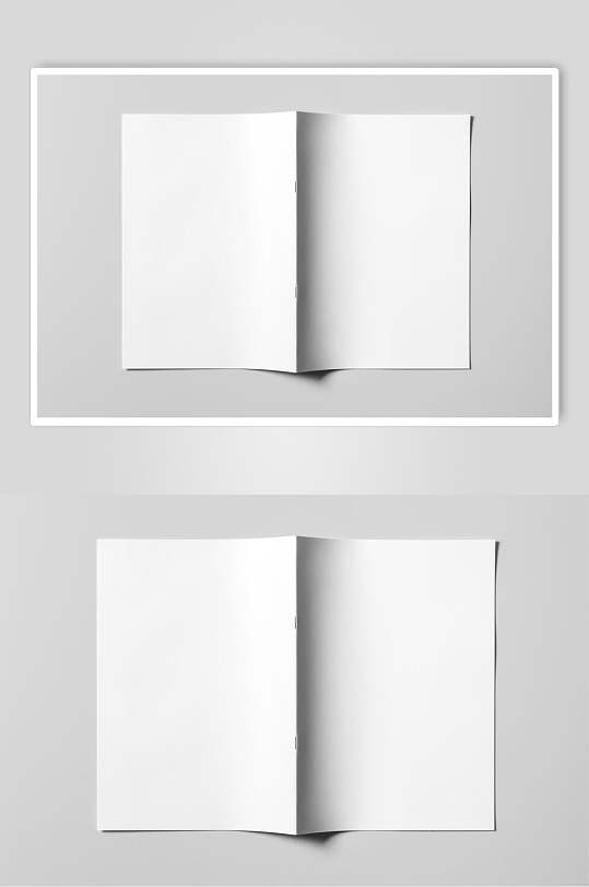 白色封面智能贴图骑马钉画册书籍样机