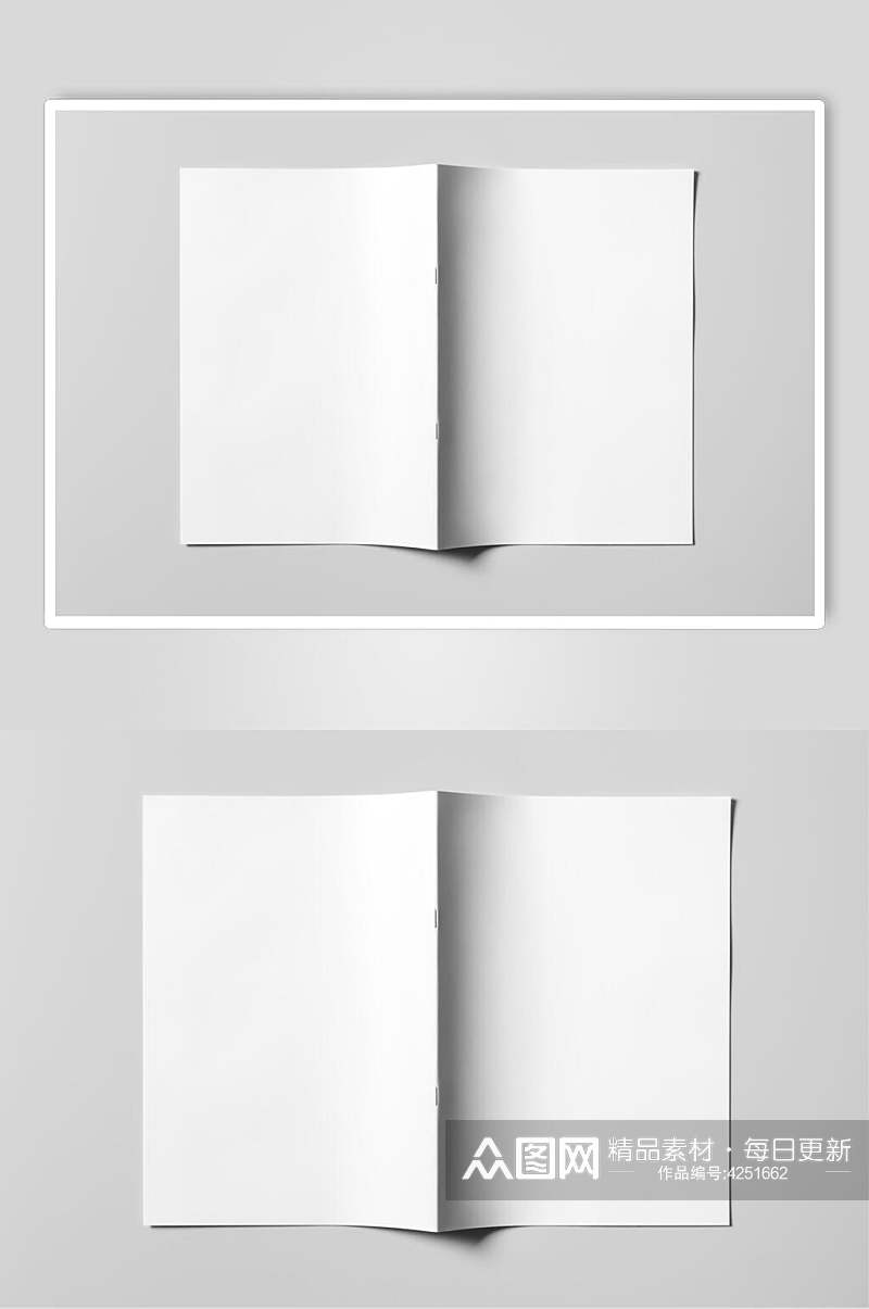 白色封面智能贴图骑马钉画册书籍样机素材