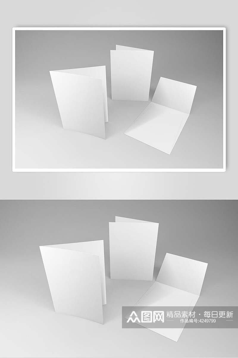 纸张长方形灰白色信封纸张样机素材