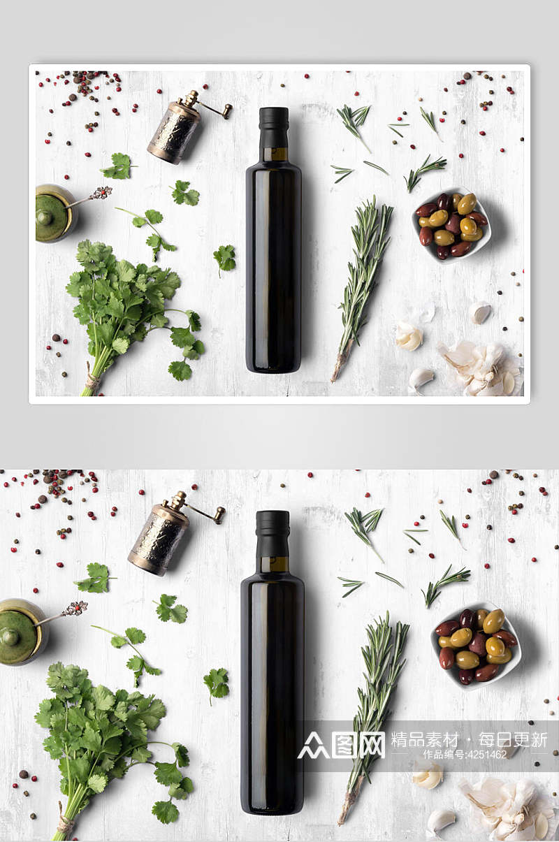 简约个性橄榄油玻璃瓶样机素材