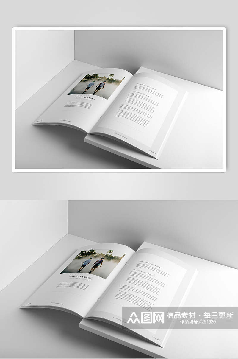 个性精简设计杂志画册展示样机素材