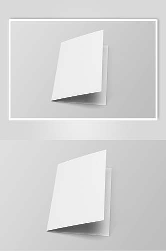 阴影长方形简约灰信封纸张样机