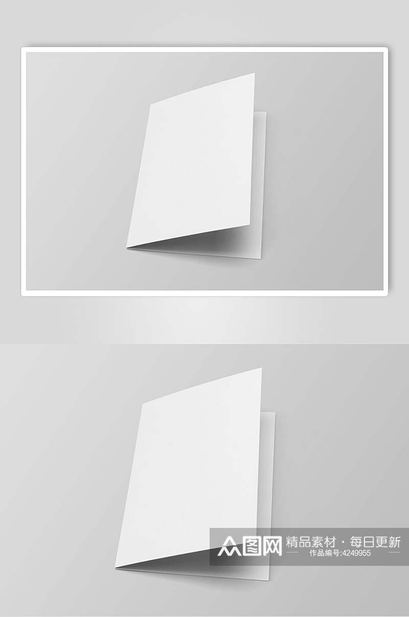阴影长方形简约灰信封纸张样机素材