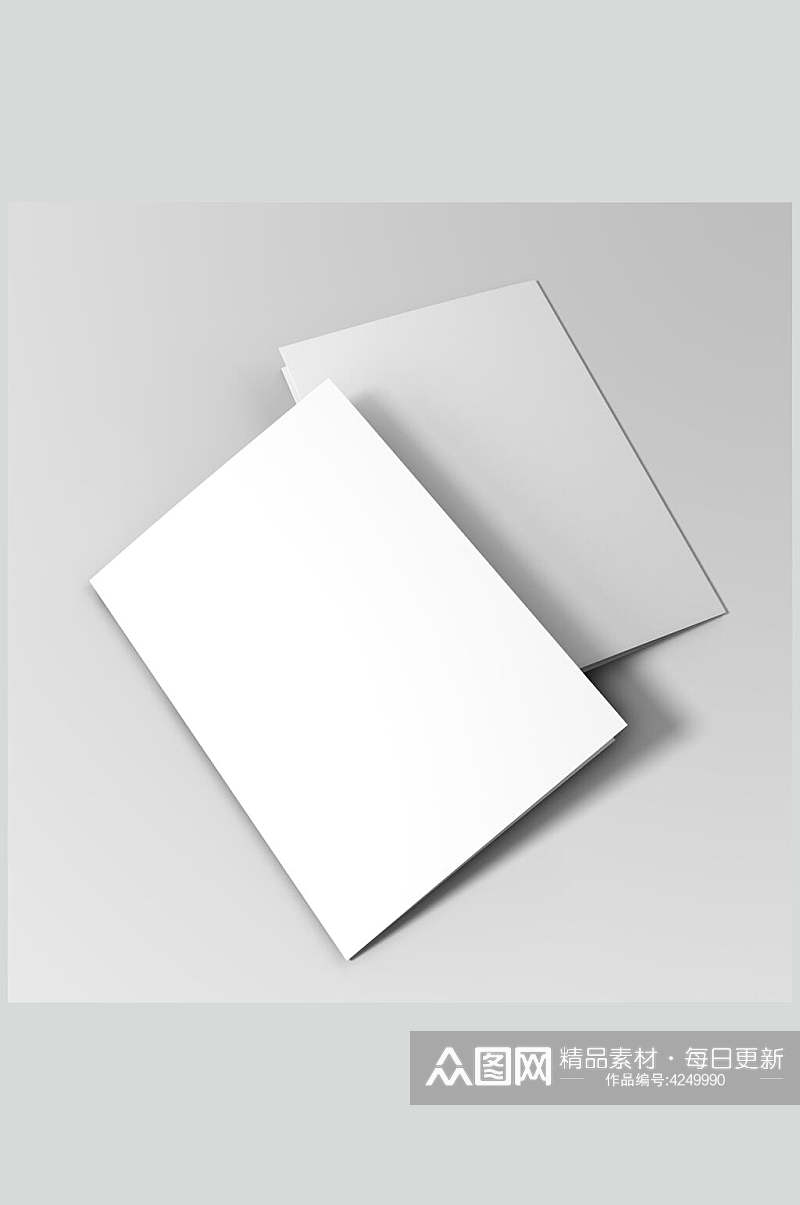 长方形阴影灰白色信封纸张样机素材