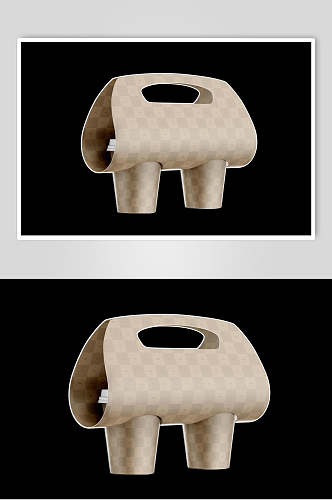 创意咖色奶茶咖啡手提包装样机