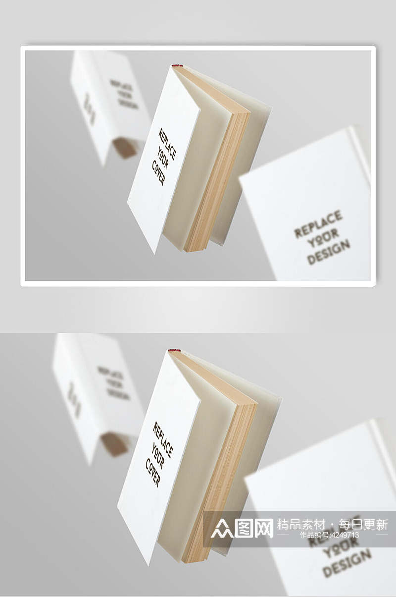 英文字母纸张书籍封面设计样机素材