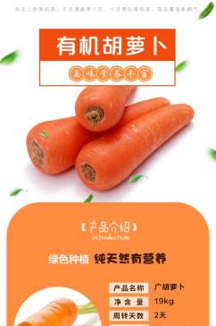 有机胡萝卜蔬菜手机版详情页