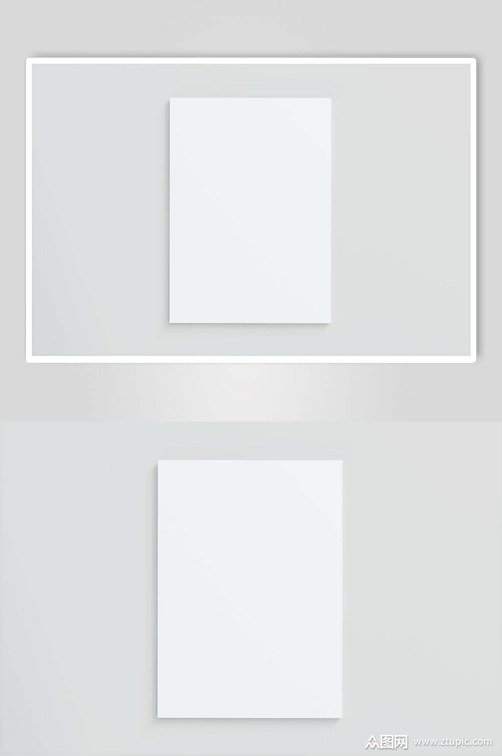长方形白色简约书籍画册贴图样机素材