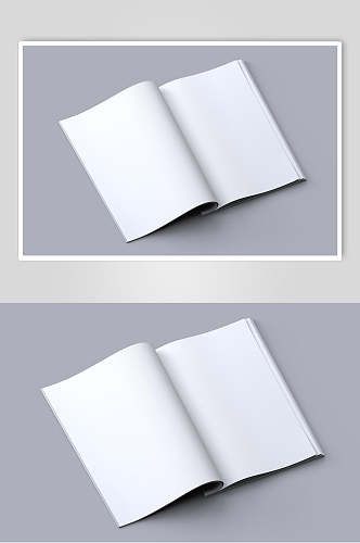 折角纸张灰色书籍封面设计样机
