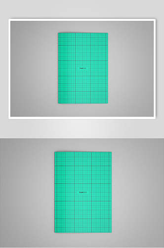 方格线条书本画册杂志贴图样机