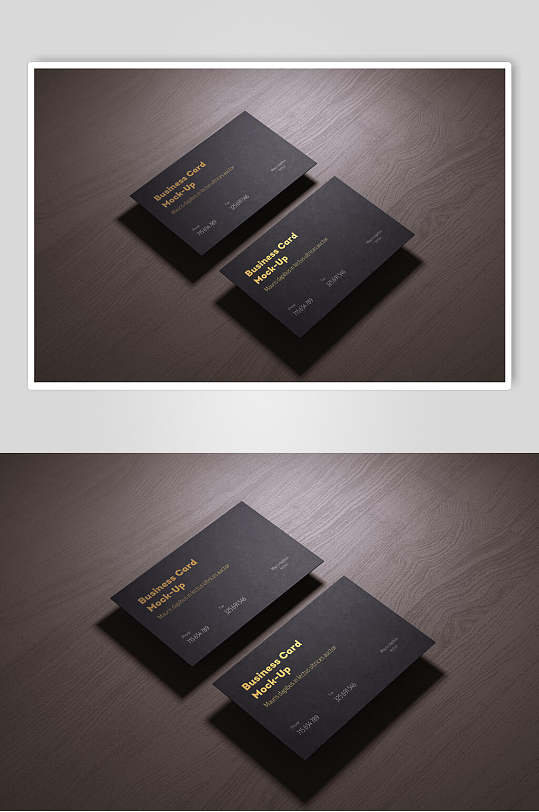 黑色烫金商务名片样机-众图网