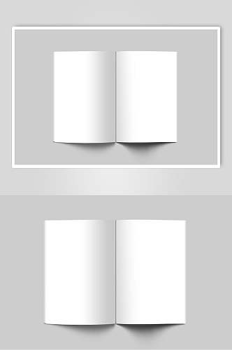 双折页白书本画册杂志贴图样机