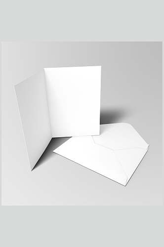 直立长方形二折页信封纸张样机