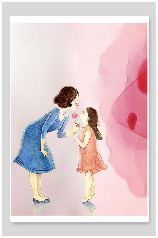 粉色母亲母亲节插画