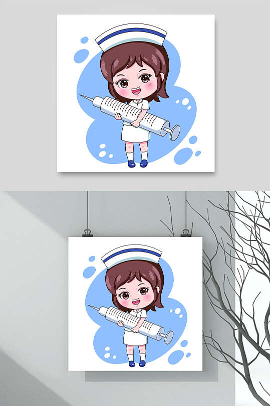 护士q版卡通职业头像素材