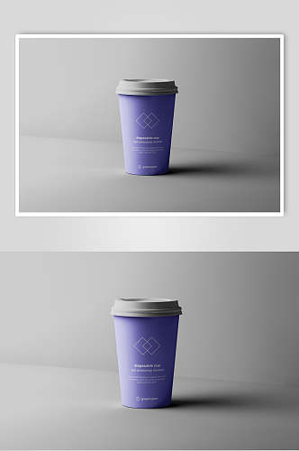 紫色手绘咖啡杯样机