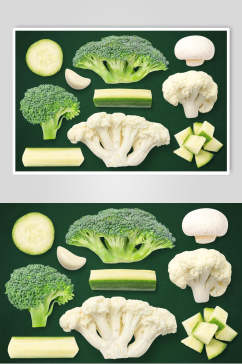 大气西蓝花蘑菇生鲜蔬菜素材