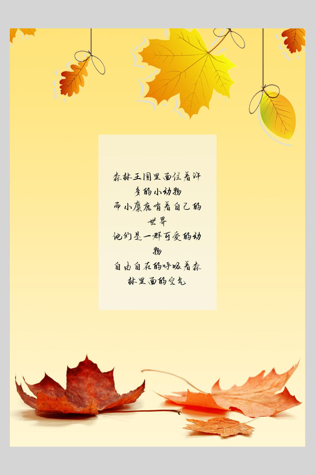 枫叶作文集海报素材