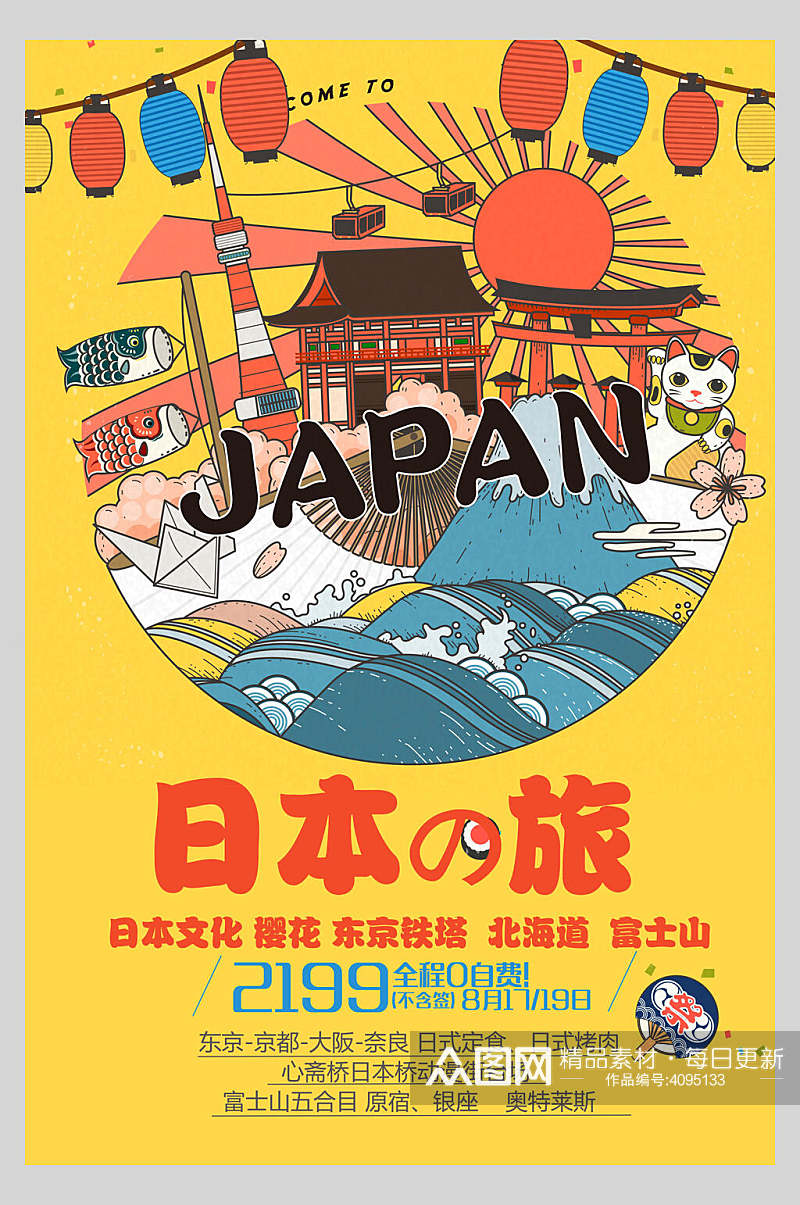 东京铁塔日本旅游海报素材
