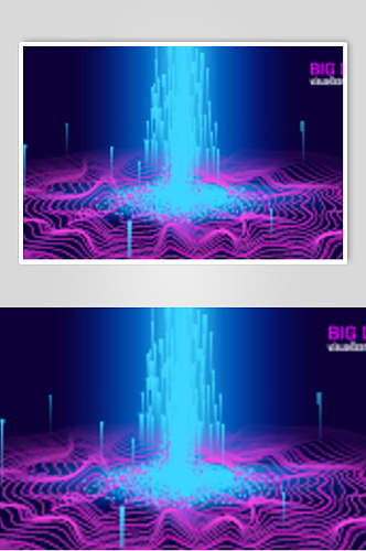 蓝紫渐变线条高端大数据矢量素材