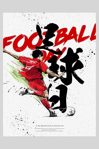 足球日足球训练比赛海报