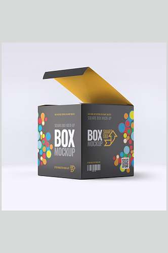 个性创意正方形纸盒包装样机